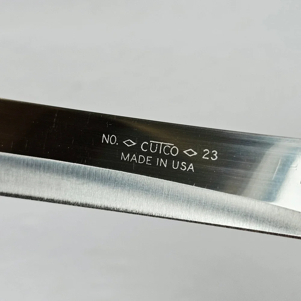 Vintage Cutco Knife Set 22 23 25 Brown Swirl Handle Wall Tray Made in USA Retro